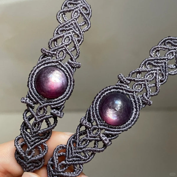 Purple lepidolite women bracelet