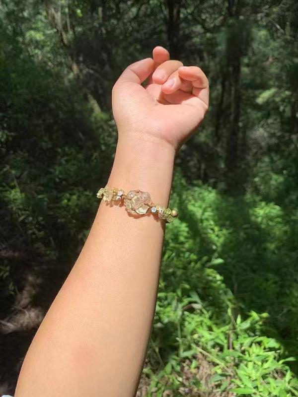 Natural citrine woven bracelet