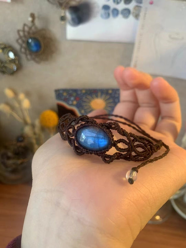 Handwoven Labradorite Macrame Bracelet