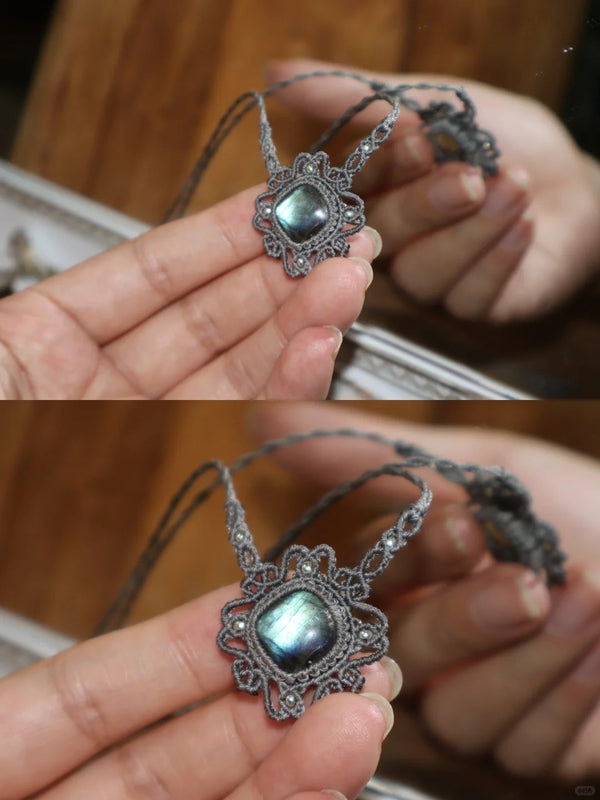 Labradorite Macrame Necklace