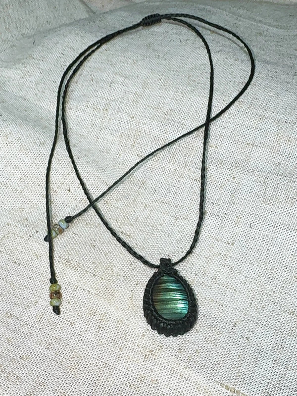 Handwoven Labradorite Pendant Necklace