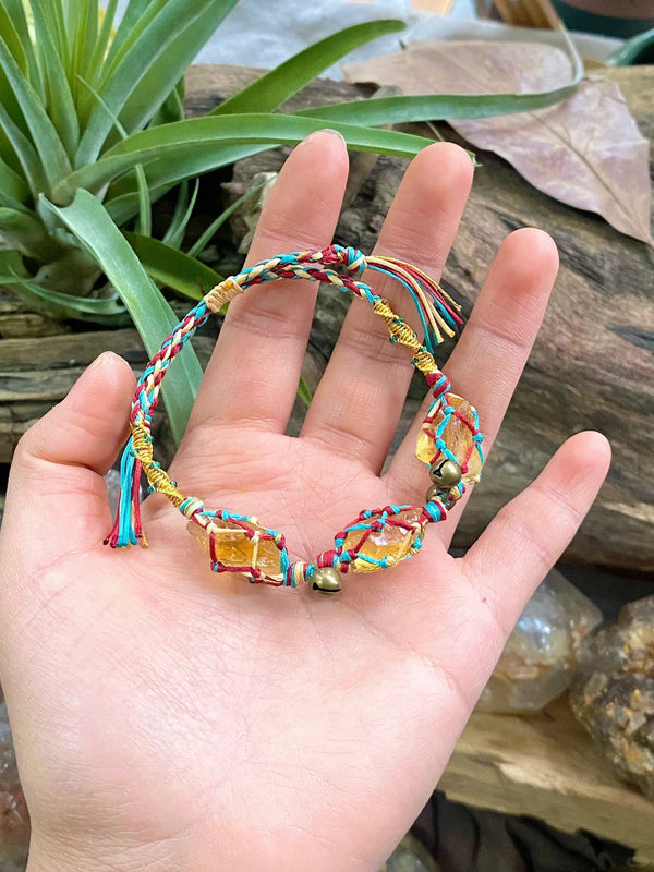 Citrine Dunhuang color rope woven bracelet