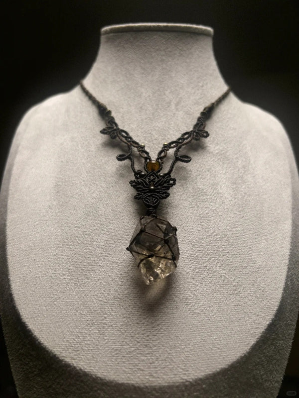 Hand-Knotted Herkimer Diamond Crystal Necklace