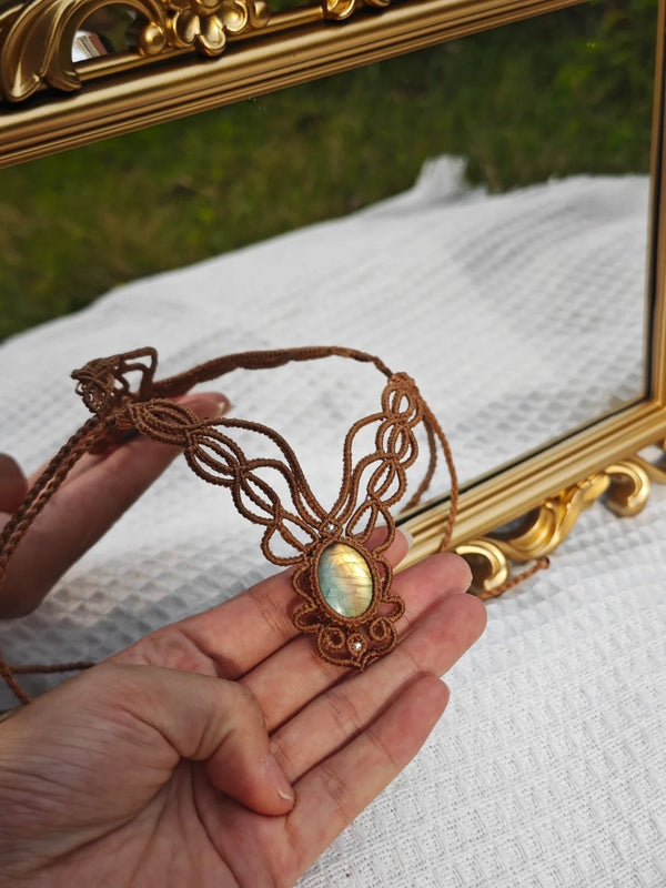 Labradorite Macrame Necklace