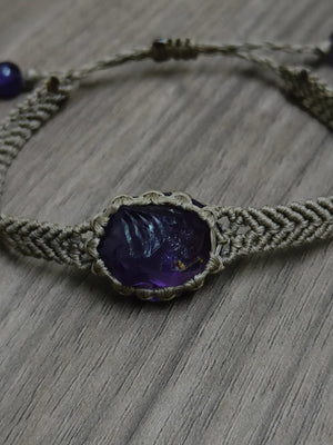 Amethyst crystal gem bracelet