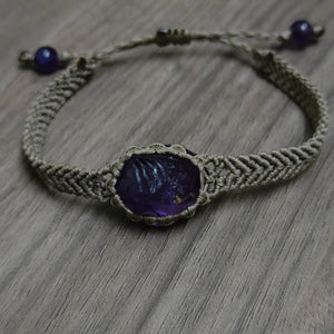 Amethyst crystal gem bracelet