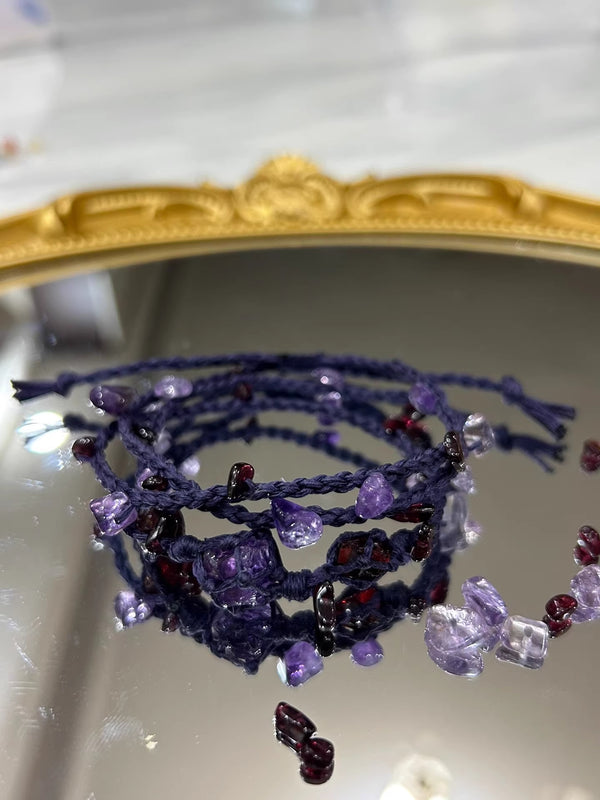 Amethyst stone macrame bracelet