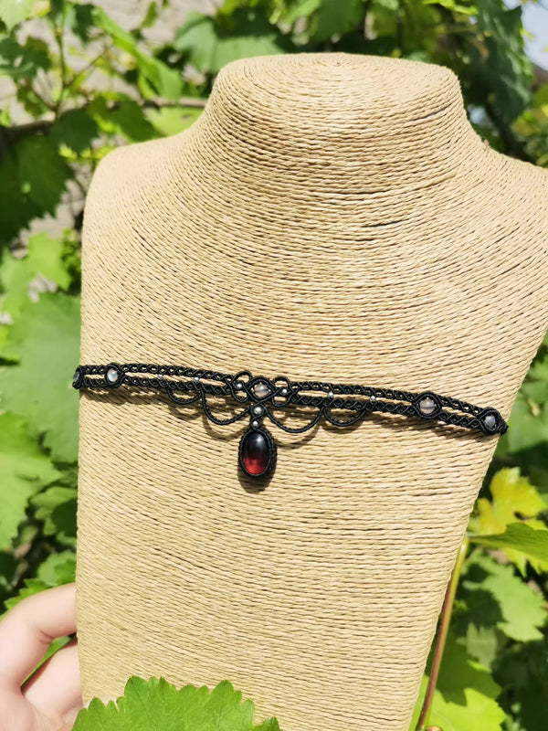 Artisan-Made Garnet Crystal Choker