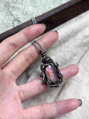 Artisan-Made Labradorite Wire-Wrapped Pendant