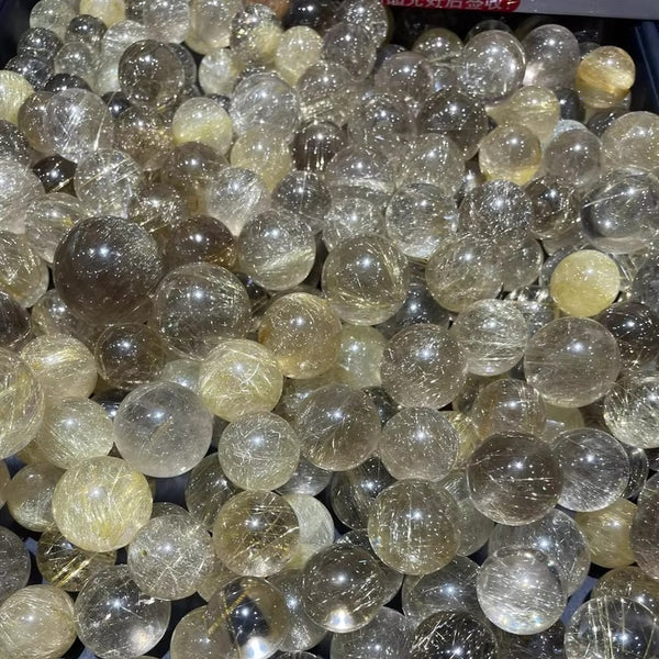 Collection level-Golden rutilated quartz crystal balls