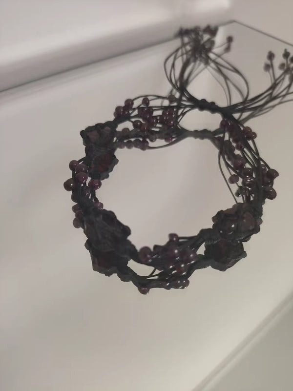 Garnet Macrame Bracelet