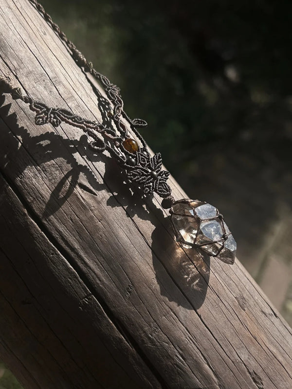 Hand-Knotted Herkimer Diamond Crystal Necklace