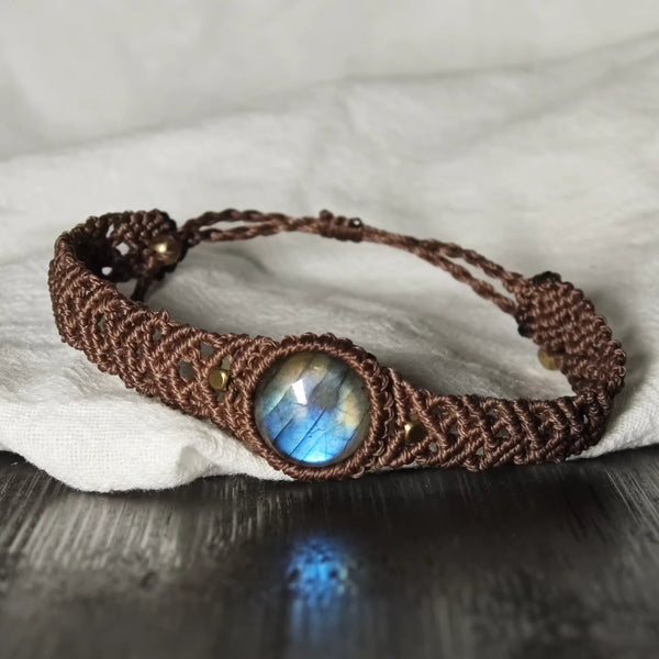 Handcrafted Labradorite Macrame Bracelet