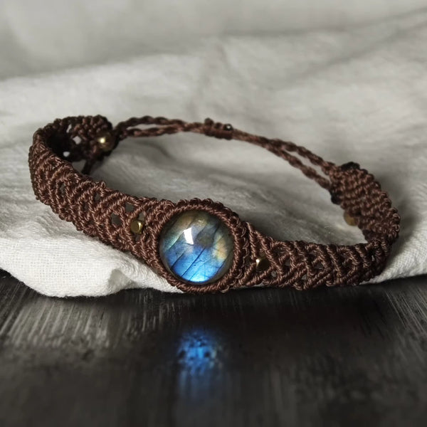 Handcrafted Labradorite Macrame Bracelet