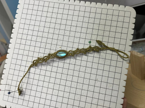 Handwoven Macrame Bracelet Featuring Labradorite