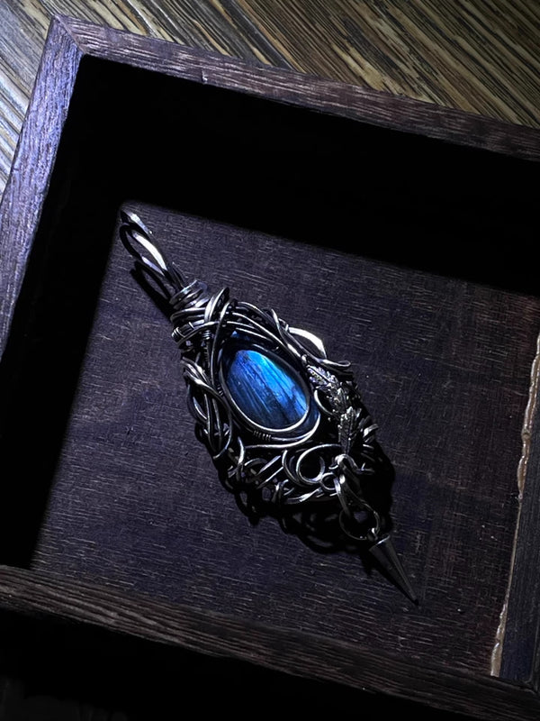 Labradorite Wire-Wrapped Pendant