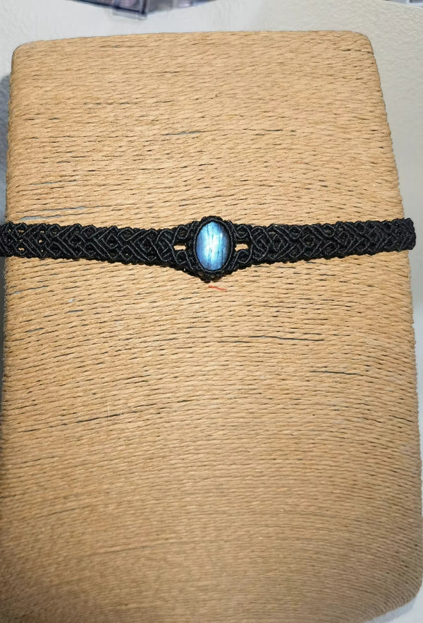 Labradorite crystal macrame design choker