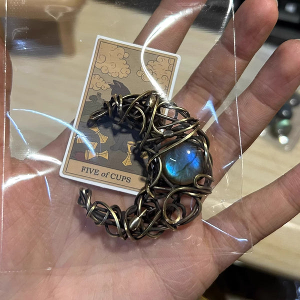 Labradorite copper wire wrapped pendant