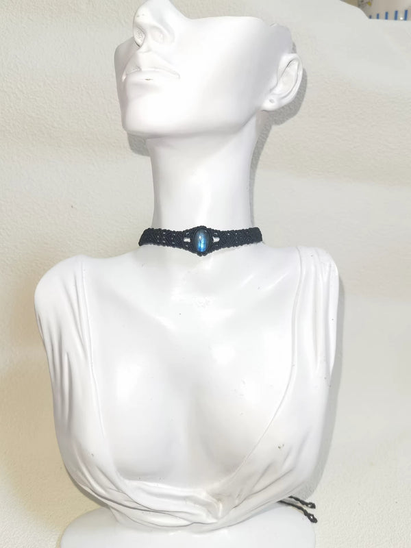 Labradorite crystal macrame design choker