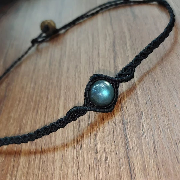 Simple crystal black choker necklace