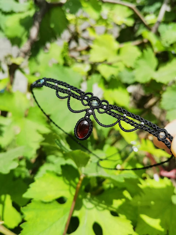 Artisan-Made Garnet Crystal Choker