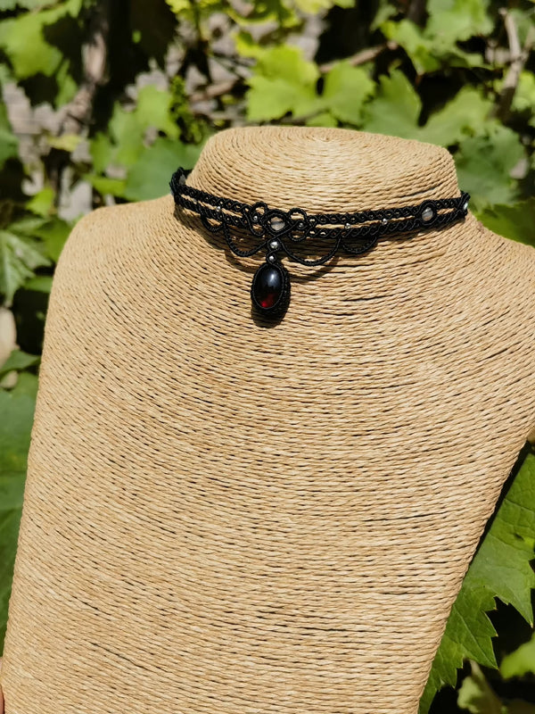 Artisan-Made Garnet Crystal Choker