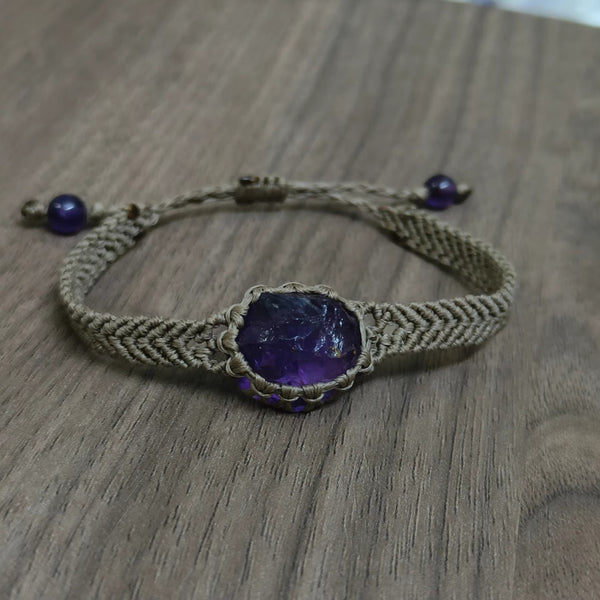 Amethyst crystal gem bracelet