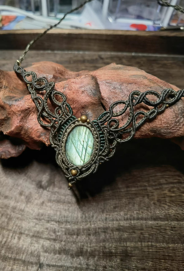 Witch of the Woods labradorite necklace