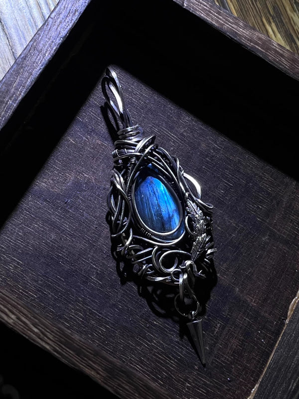 Labradorite Wire-Wrapped Pendant