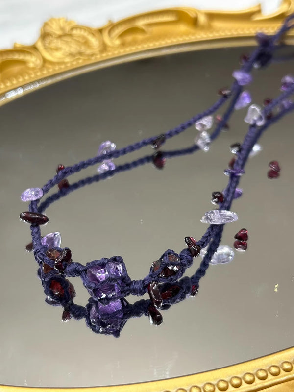 Amethyst stone macrame bracelet