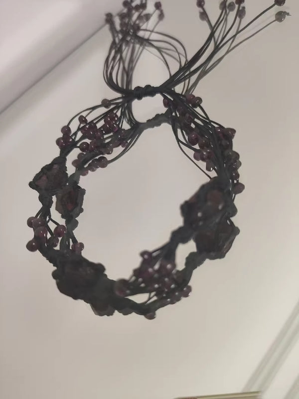 Garnet Macrame Bracelet