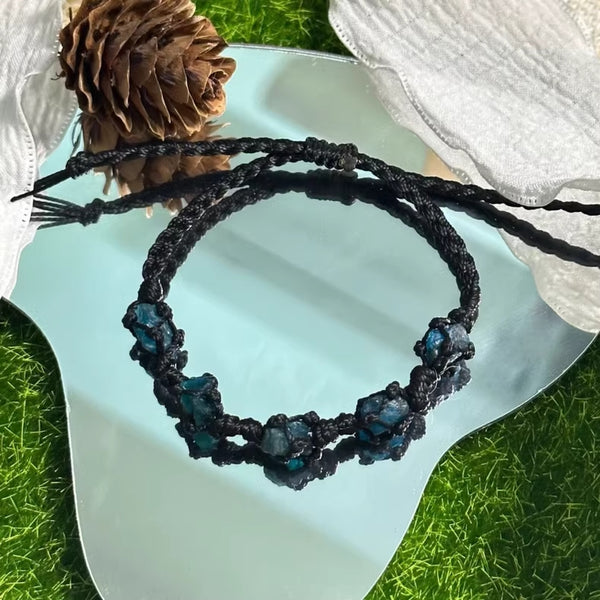 Handwoven Apatite Macrame Bracelet