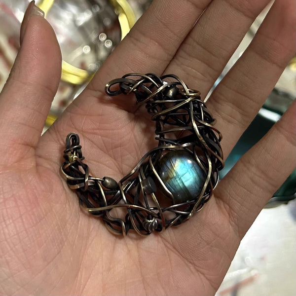 Labradorite copper wire wrapped pendant