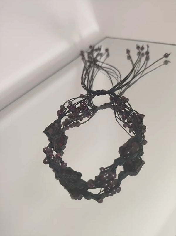 Garnet Macrame Bracelet