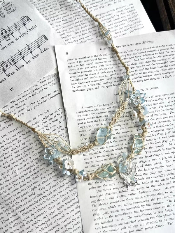 Aquamarine crystal layered necklace