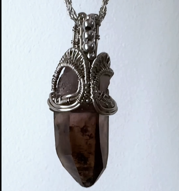 Smoky quartz women's necklace