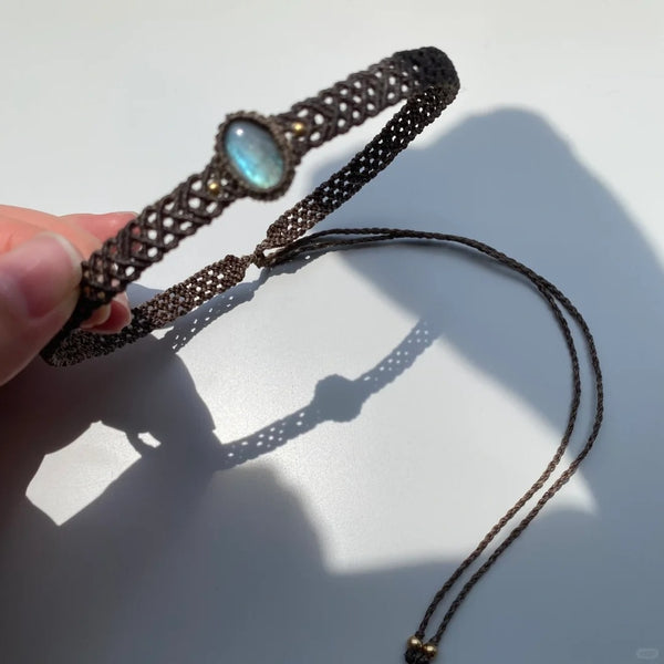 Unique Hand-Woven Labradorite Choker