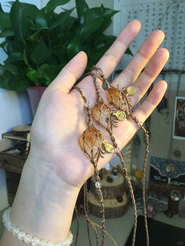 Citrine crystals jewelry set